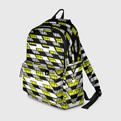 Рюкзак Жёлтые треугольники и квадраты на белом фоне, цвет: 3D-принт
