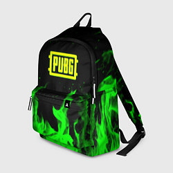 Рюкзак PUBG кислотное лого огненный стиль, цвет: 3D-принт
