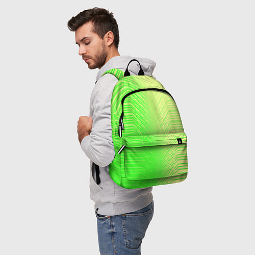 Рюкзак Зелёные градиентные линии / 3D-принт – фото 5