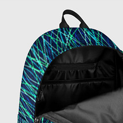 Рюкзак Тёмно-синий абстрактный неоновые линии, цвет: 3D-принт — фото 2
