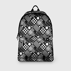 Рюкзак Черно белый узор из геометрических фигур, цвет: 3D-принт — фото 2