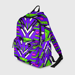 Рюкзак Техно броня фиолетово-зелёная, цвет: 3D-принт