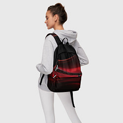 Рюкзак Темная красная абстракция на черном фоне, цвет: 3D-принт — фото 2