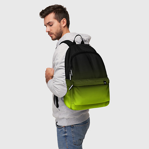 Рюкзак Чёрно-салатовый градиент / 3D-принт – фото 5