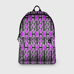 Рюкзак Розовые и чёрные кирпичики на чёрном фоне, цвет: 3D-принт — фото 2