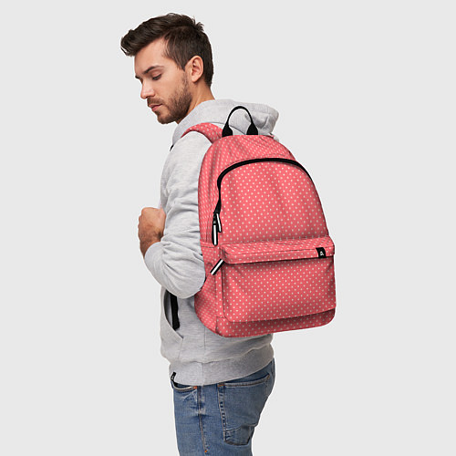Рюкзак Нежный розовый в белый горошек / 3D-принт – фото 5