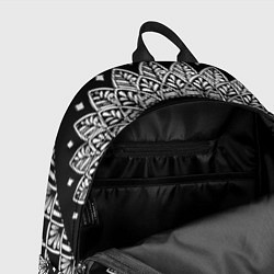 Рюкзак Мандала черно-белая с лепестками, цвет: 3D-принт — фото 2