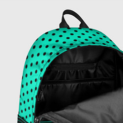 Рюкзак Мятный зелёный в чёрный горошек и полоски, цвет: 3D-принт — фото 2