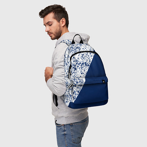 Рюкзак Сине-белый пополам / 3D-принт – фото 5