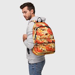 Рюкзак Пицца с грибами и томатом - текстура, цвет: 3D-принт — фото 2