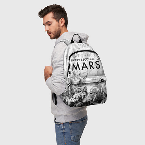 Рюкзак Thirty Seconds to Mars white graphite / 3D-принт – фото 5