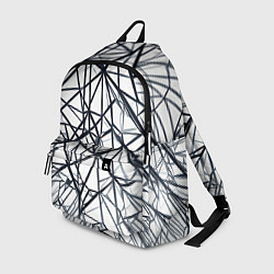 Рюкзак Чёрные хаотичные линии на белом фоне, цвет: 3D-принт