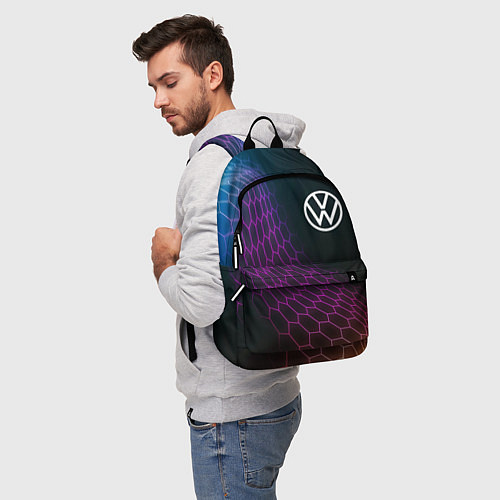 Рюкзак Volkswagen neon hexagon / 3D-принт – фото 5