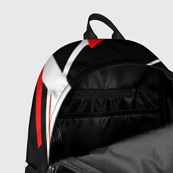 Рюкзак Бело-красные полосы на чёрном фоне, цвет: 3D-принт — фото 2