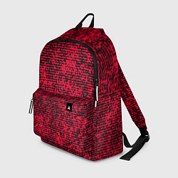 Рюкзак Ярко-розовый в чёрную текстурированную полоску, цвет: 3D-принт