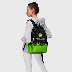 Рюкзак Xbox green fire, цвет: 3D-принт — фото 2