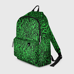 Рюкзак Чёрно-зелёный абстрактный узор, цвет: 3D-принт