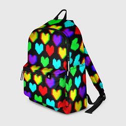 Рюкзак Сердечки глитч паттерн, цвет: 3D-принт