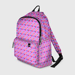 Рюкзак Розовый паттерн с разноцветными сердечками, цвет: 3D-принт