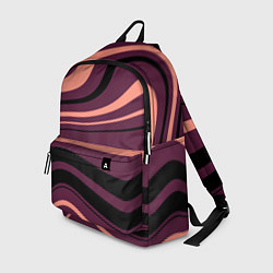 Рюкзак Сливовый абстрактные волнистые полосы, цвет: 3D-принт