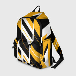 Рюкзак Black and yellow stripes on a white background, цвет: 3D-принт