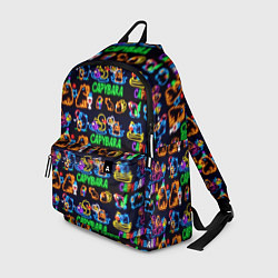 Рюкзак Счастливая неоновая капибара, цвет: 3D-принт