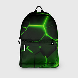 Рюкзак Темные зеленые неоновые плиты в разломе, цвет: 3D-принт — фото 2