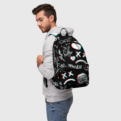 Рюкзак Lil Peep logo glitch / 3D-принт – фото 5