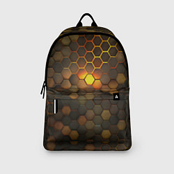 Рюкзак Светящиеся коричневый соты - тепловая энергия, цвет: 3D-принт — фото 2