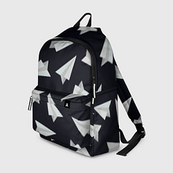 Рюкзак Белый бумажный самолётик - Телеграм, цвет: 3D-принт