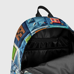 Рюкзак Minecraft на пэчворк дениме, цвет: 3D-принт — фото 2
