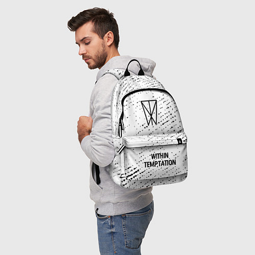 Рюкзак Within Temptation glitch на светлом фоне по-центру / 3D-принт – фото 5