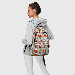 Рюкзак Новогодний паттерн с Сантой и подарками, цвет: 3D-принт — фото 2