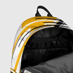 Рюкзак Чёрно-белые глитч полосы на жёлтом фоне, цвет: 3D-принт — фото 2