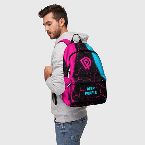 Рюкзак Deep Purple - neon gradient по-центру / 3D-принт – фото 5