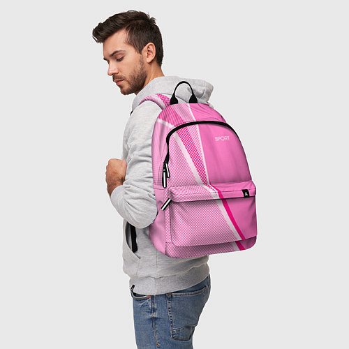 Рюкзак Sport розовый с полосой / 3D-принт – фото 5