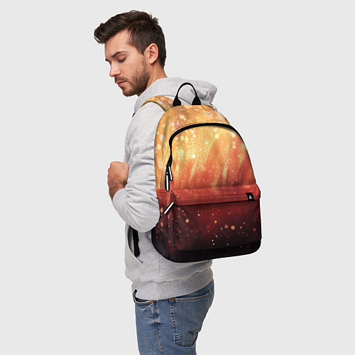 Рюкзак Желто-красная текстура блестящая / 3D-принт – фото 5