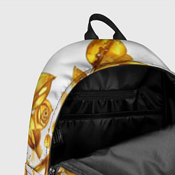 Рюкзак Золотые листья на белом, цвет: 3D-принт — фото 2