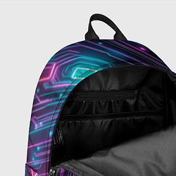 Рюкзак Неоновый узор киберпанк микросхемы, цвет: 3D-принт — фото 2