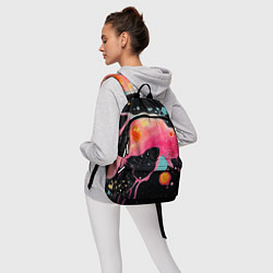 Рюкзак Розовая текстура в черном, цвет: 3D-принт — фото 2