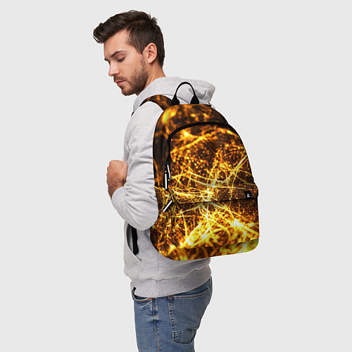 Рюкзак Текстура золотые нити / 3D-принт – фото 5