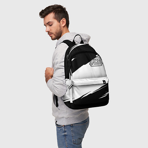 Рюкзак PUBG черно белые краски / 3D-принт – фото 5
