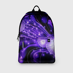 Рюкзак Силуэты цветов на темном фоне - фиолетовое свечени, цвет: 3D-принт — фото 2