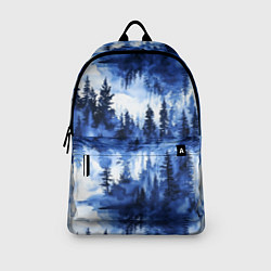 Рюкзак Силуэты деревьев и отражения - акварельный лесной, цвет: 3D-принт — фото 2