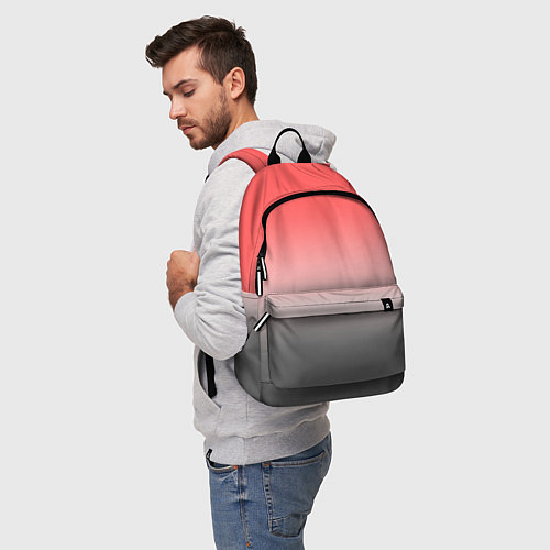 Рюкзак Бледный красно-серый градиент / 3D-принт – фото 5