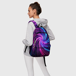 Рюкзак Неоновый вихрь из светящихся линий, цвет: 3D-принт — фото 2