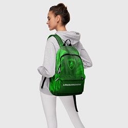 Рюкзак Lamborghini - green gradient по-центру, цвет: 3D-принт — фото 2