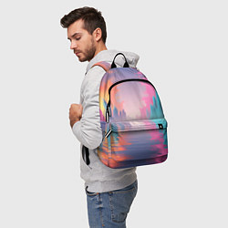 Рюкзак Город в розовом тумане, цвет: 3D-принт — фото 2
