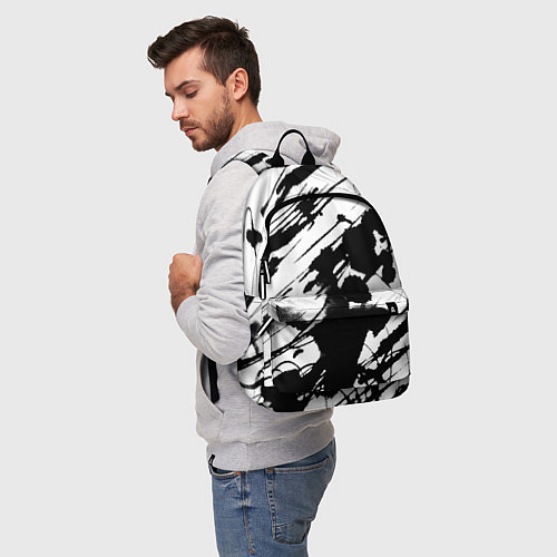 Рюкзак Брызги и штрихи черной краски / 3D-принт – фото 5
