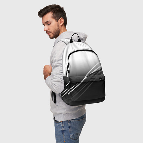 Рюкзак Градиент с полосами из белого в тёмный / 3D-принт – фото 5